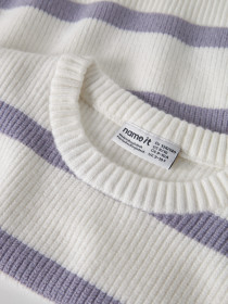 NAME IT Striktrøje Vnilla Lavender Gray Stripes